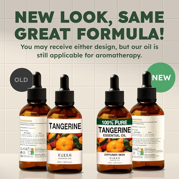 100% Pure Tangerine Oil - 1 Fl Oz Tangerine Essential Oil for Hair, Skin, Diffuser, Aromatherapy & DIY Soap Making Scent