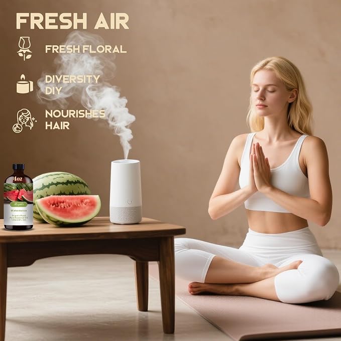 Watermelon Essential Oil, Watermelon Oil for Diffuser, Humidifier, DIY Candle, Soap, Fresh Scent, Summer, Gift Ready,Watermelon Fragrance Oil - MLYNKL Essential Oils (4.33 fl oz / 130ml)