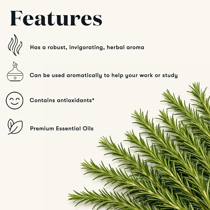 Young Living Rosemary Essential Oil | 15 ml | Crisp, Herbaceous Aroma for Diffusion, Topical Use & Aromatherapy | Supports Cognitive Clarity & Relaxation | Premium Seed to Seal® Essential Oil