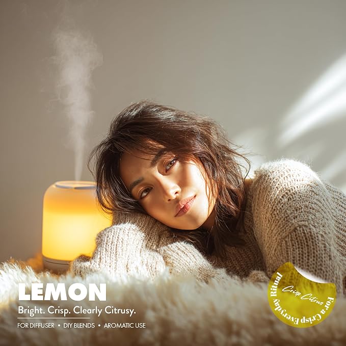 Lemon Essential Oil for Diffuser - 100% Natural Essential Oil Lemon Oil for Skin - Lemon Essential Oil for Cleaning - Lemon Essential Oil for Aromatherapy - 100% Pure Oils, 10ML