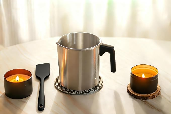 Aroparc Complete Candle Making Kit for Adults, Complete Candle DIY for Beginner - Soy Wax, Scent, Pouring Pot, Wicks and Stickers, Tins, and More
