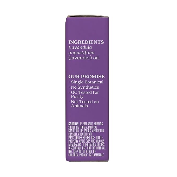 Aura Cacia 100% Pure Lavender Essential Oil, 0.5 fl. oz, Calm Relaxing Aroma, Therapeutic Grade, Ethically Sourced Lavender