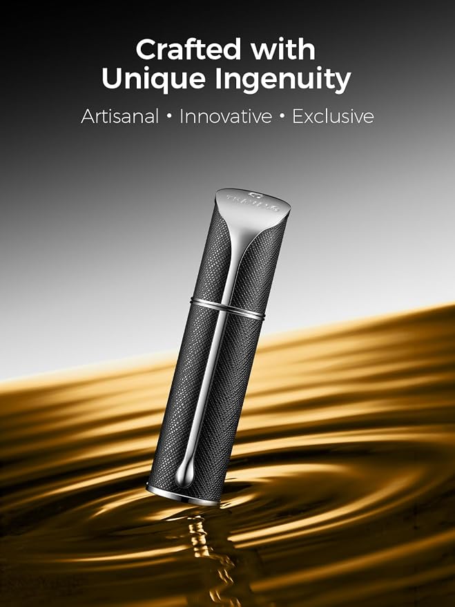 Travalo AQUA Refillable Perfume Atomizer, 5ml Travel Perfume Bottle with Easy Bottom Refill, Leak-Proof Mini Cologne Sprayer, TSA-Approved Pocket Fragrance Spray for Women & Men,1 Piece (Black)
