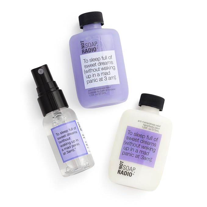 To sleep full of sweet dreams Mini Gift Set with soothing Chamomile & Lavender Extracts and lavender + clementine fragrance