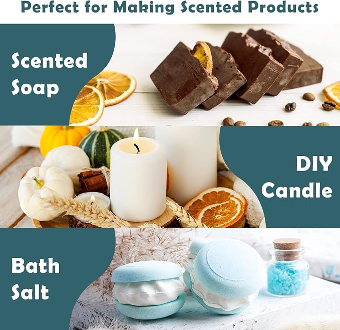 Bakery Fragrance Oils, Holamay Scented Essential Oils for Soap & Candle Making, Aromatherapy Diffuser Oil Scents (10 Packs of 5ml) - Creamy Vanilla, Gingerbread, Chocolate, Pumpkin Pie and More
