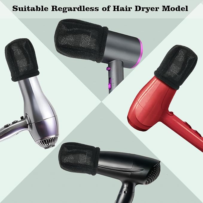2Pcs Universal Sock Diffuser for Hair Dryer, Travel Hair Dryer Diffuser Sock‌, Soft, Heat-Resistant, Flexible,, Fits Most Hair Dryers