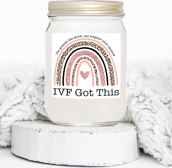 You Nique Designs Fertility Candle, 7 Ounces, IVF Candles for Women, Infertility Gifts, Encouragement for Women, White All Natural Soy Vegan Aromatherapy Candles (Lavender & Vanilla)