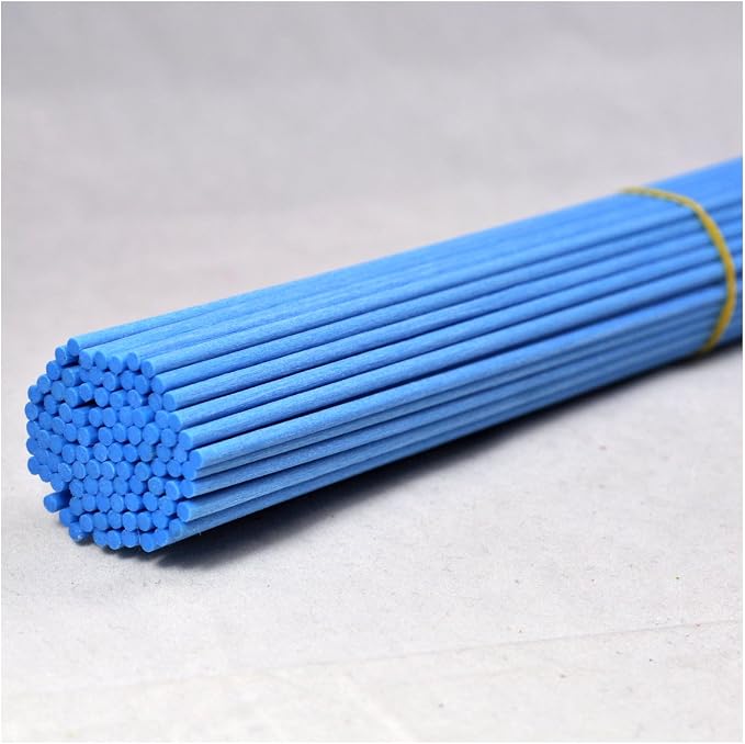 100 Pieces Fiber Reed Diffuser Replacement Refill Sticks (8" x 3mm, Ice Blue)