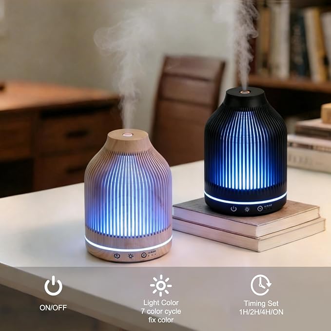 Diffuserlove USB Plug-in 150ML Essential Oil Diffuser Humidifier with Timer & 7 Color Night Light, Aromatherapy Diffuser for Bedroom Office Home Decor