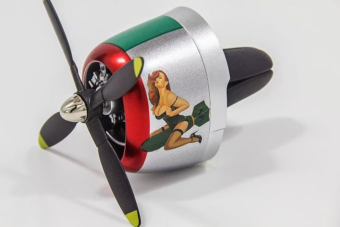 Varga Girl P-47 Air Freshener - Vintage Pin-Up Vent Clip & Car Accessories for Men, WWII Fighter Pilot Men's Car Accessory, Long Lasting Scent & Odor Eliminator for Car Interior