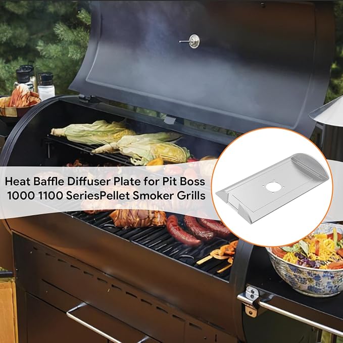 BQMAX Heat Baffle Diffuser Plate for Pit Boss 1000 1100 Series Pellet Smoker Grills, Heat Plate for Pit Boss Austin XL Series, Pit Boss 1000 1100 Series Diffuser Heat Shield Replacement Parts