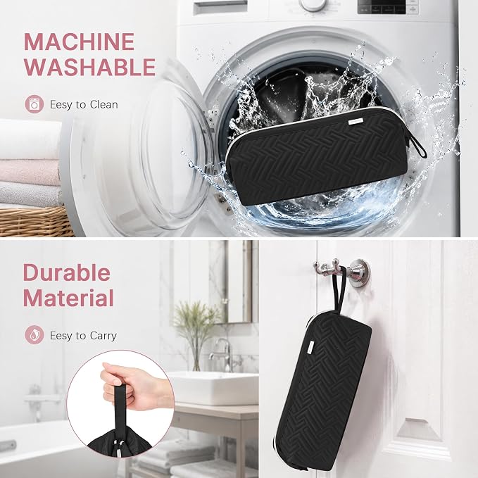 Leudes Hair Tools Travel Bag for Shark Flexstyle Carrying Case Portable Shark Hair Air Wrap Dryer Case Waterproof Dustproof Flat Curling Iron Travel Organizer (Black+Heat Resistant Mat)
