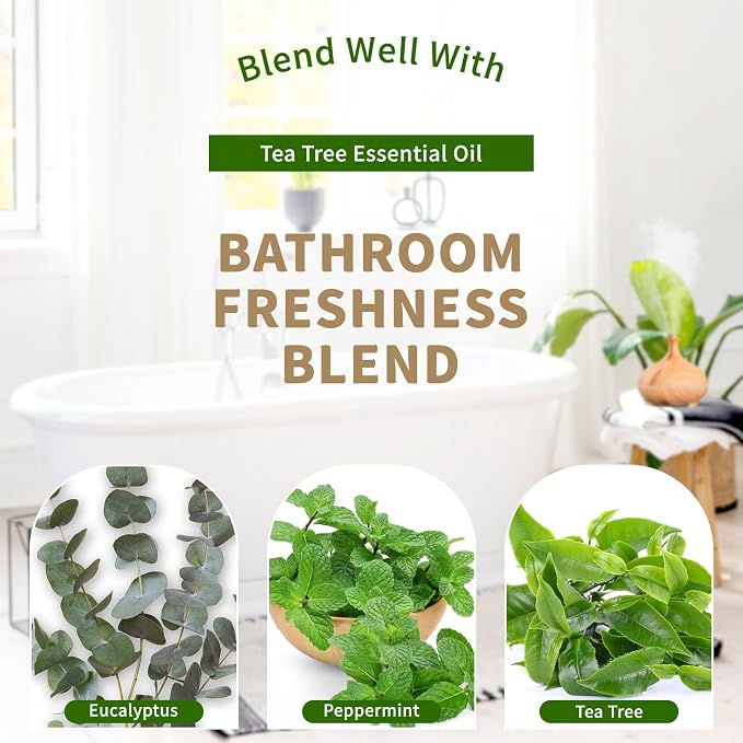 EUQEE Tea Tree Essential Oil 4Fl.Oz Pure Tea Tree Oil with Glass Dropper for Aromatherapy, Diffuser, Soap Making, DIY Soap - 118ml