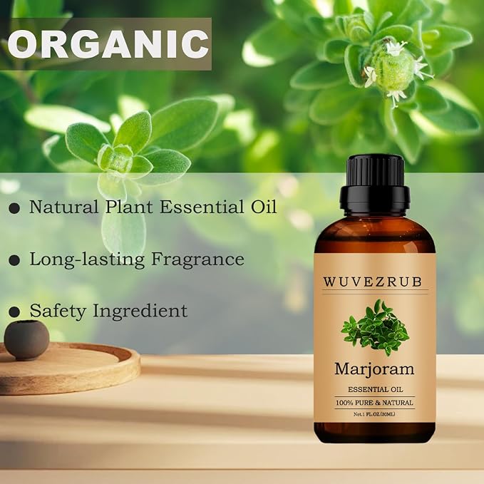 Marjoram Essential Oils, 30ML Pure and Natural Essential Oil for Aromatherapy Diffuser - Marjoram /1 Fl Oz