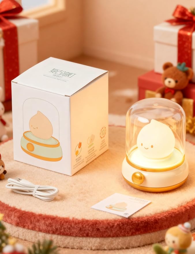 Ghost Campfire Night Light for Bedtime, Cute Kerosene Lamp, Rechargeable Portable Bedtime Small Read Lamp, Dimmable, Timer, Cute Light for Kids, Toddlers, Teens