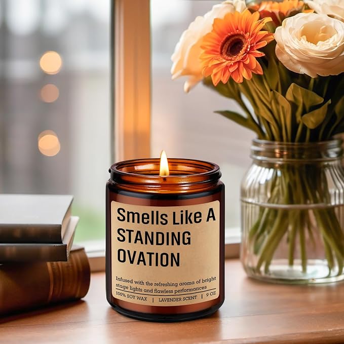 LEADO Funny Standing Ovation Candle, Stage Performers Gifts - Theater Gifts for Actors, Singers, Dancers, Theater Kid, Student, Graduate - Musical Theatre, Graduation, Acting Ideas for Women Men Girls