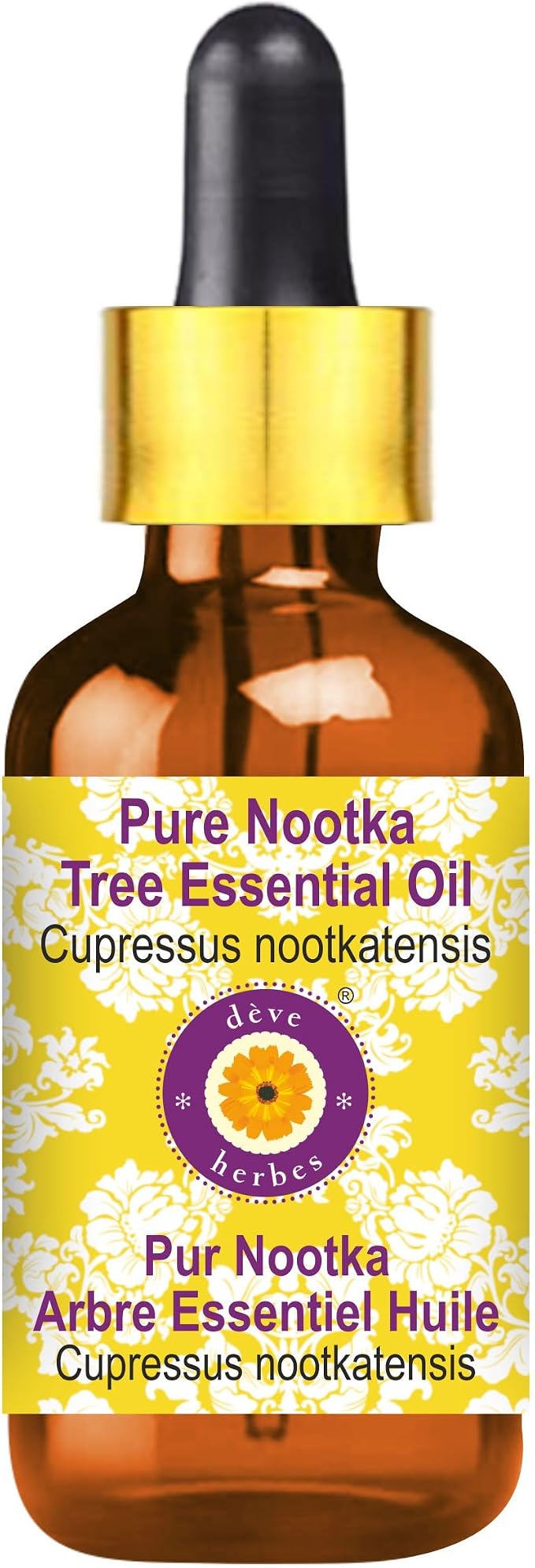 Deve Herbes Pure Nootka Tree Essential Oil with Glass Dropper 5ml (0.16 oz)