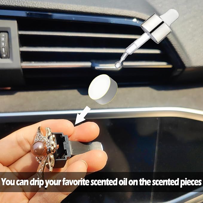 Bling Car Air Freshener Vent Clips, Cute Diffuser Vent Clip Decoration, Unique Car Accessories for Women and Men