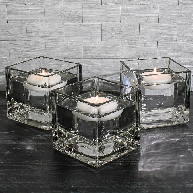 24 White Richland Floating Candles 3"