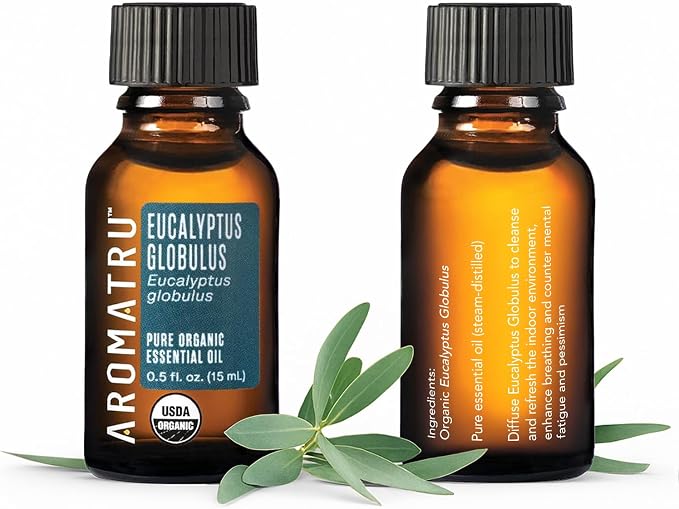 AromaTru Refresh Essential Oil Kit – True Lavender, Lemon, Peppermint & Eucalyptus Globulus – Organic & Wildcrafted – ISO Certified – No Synthetic Fillers – Ethically Sourced