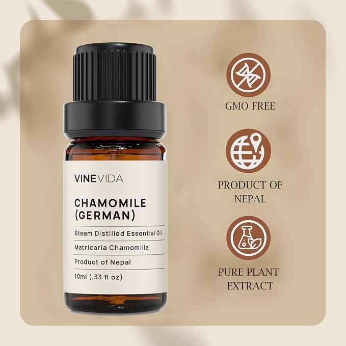 VINEVIDA Chamomile Essential Oil - Undiluted 10 mL - DIY Candle Scents - Safe for Soap Making