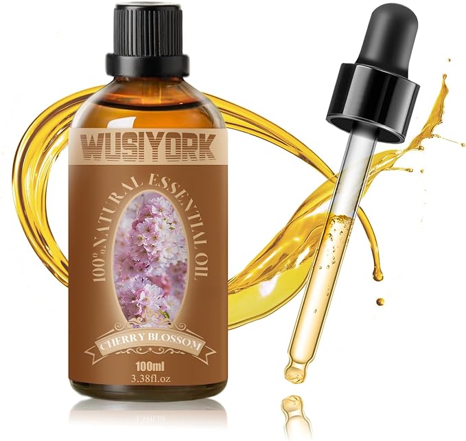Cherry Blossom Essential Oil 100ML - 100% Pure and Natural Therapeutic Grade Oils for Aromatherapy Diffuser - 3.4 Fl Oz/Cherry Blossom