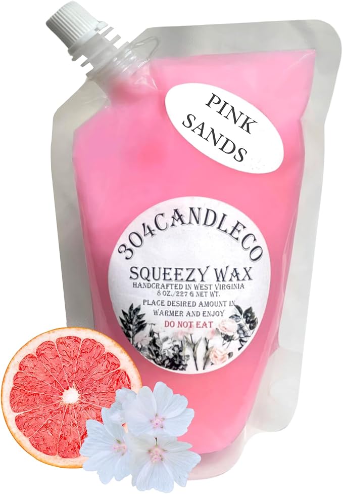 304CandleCo Large Squeeze Soy Wax Melt - 50 SCENTS! - Highly Fragrant & Hand-Crafted - Easy Mix & Match - American Made - Perfect for Wax Warmers (3oz, Pink Sands)