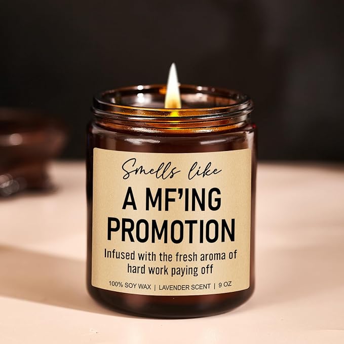 Younift Funny Scented Candles, Promotion Gifts for Women, Men - Congratulations on Your Promotion, New Job Gifts - Job Promotion Decorations - 9 oz