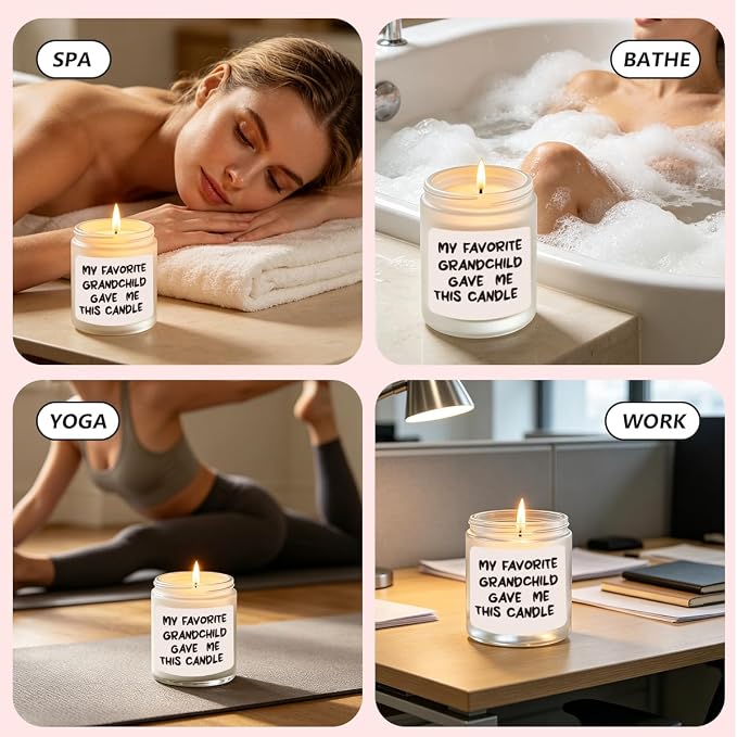Gifts for Grandma Grandpa Novelty Lavender Scented Soy Candle Gift Unique Christmas Mothers Day Birthday Gifts Happy Retirement Retired Gift for Grandpa Grandma Grandparents