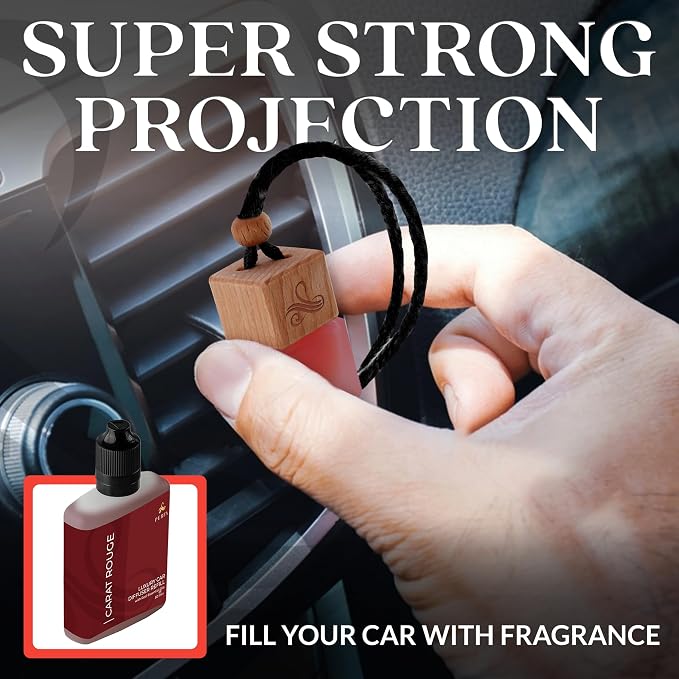 Inspired by Baraccart Car Freshener Scent For Women | Sweet Wood, White Floral, Clean Musk Scented Air Freshener | Long-Lasting Perfume Style Automotive Fragrance Oil Diffuser | Carat Rouge by Perfa