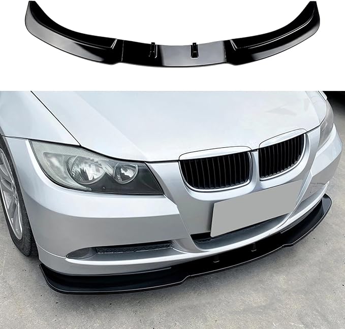 3Pcs Car Front Bumper Spoiler Lip For BMW 3 Series E90 E91 Standard 2005-2008 Glossy Black Diffuser Splitter Body Kit