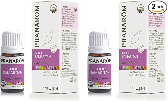 Pranarom - Good Samaritan Essential Oil Blend (2 Pack of 5ml) - Cinnamon Leaf, Lemon, Rosemary, Eucalyptus, Clove Bud - 100% Pure Essential Oil for Diffusing and Cleaning