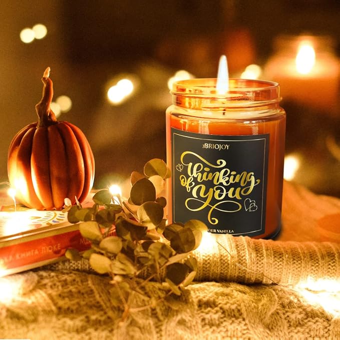Thinking of You Scented Candle Gifts for Women Men - Unique Friendship Gifts for Best Friend - Relaxing Aromatherapy Gift for Her Him - Lavender Vanilla Essential Oil Soy Wax Candle for Home