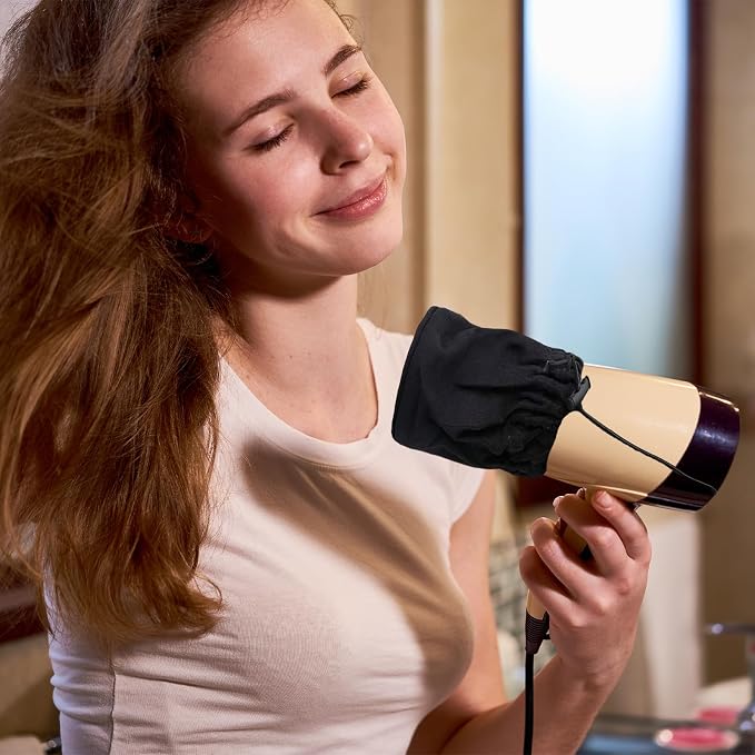 Diffuser Sock for Hair Dryer Curly Hair, Foldable Travel Diffuser Hair Dryer Attachment, for Curly and Wavy Hair, Fits Most Standard Size Hair Dryers (Silver)