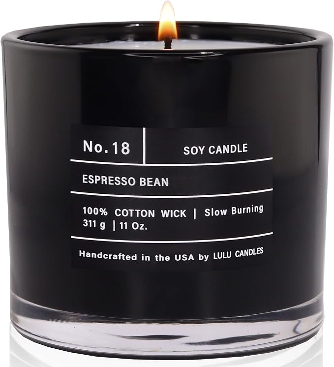 Lulu Candles | Espresso Bean | Luxury Scented Soy Jar Candle | Hand Poured in The USA | Highly Scented & Long Lasting,11 Oz.