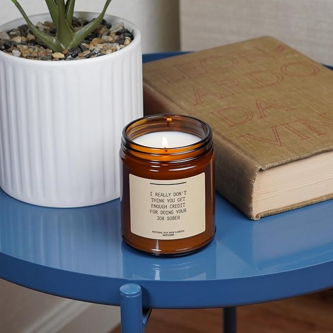 I Really Don't Think You Get Enough Credit for Doing Your Job Sober Scented Soy Candle Funny Boss Gift Boss Day Gift Funny Candle RIPV9N, Rose Flower, 7.2 oz