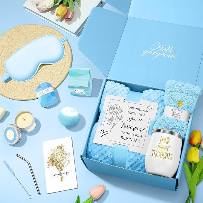 Happy Birthday Gifts for Women Mom Her Friend Sister Wife Grandma, Self Care Gift Get Well Relaxing Spa Gift Basket Set