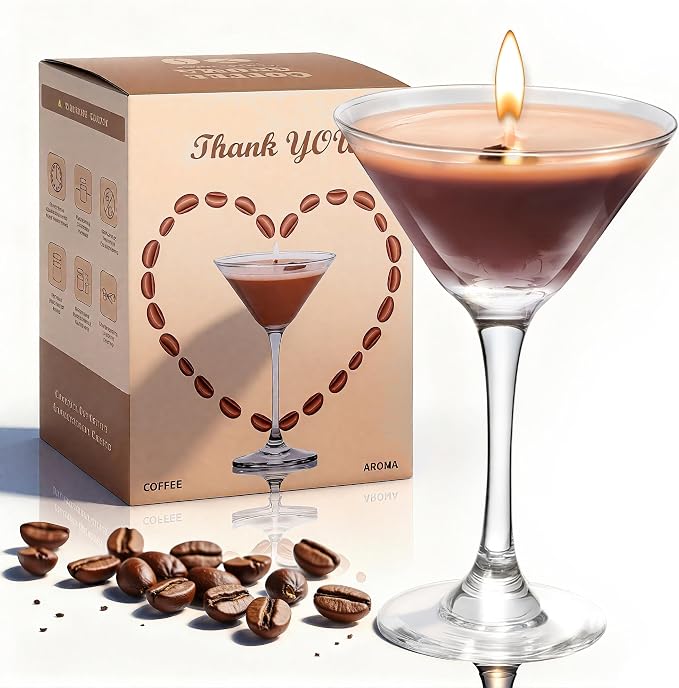 Espresso Martini Candle Gifts for Women Men, Coffee Scented Unique Gift for Espresso Lovers, Soy Wax Candles for Coffee Bar, Home Decor for Mother, Birthday, Christmas