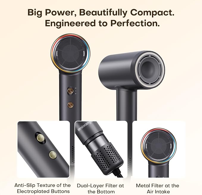 Hair Dryer High Speed with 110000 RPM Professional Blow Dryer, 200M Negative Ionic Hair Dryers for Women, Fast Drying Lightweight & Quiet, 4 Heat Modes & 2 Speeds for Home, Travel & Salon