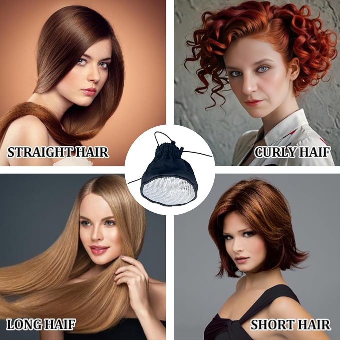 Diffuser Sock for Hair Dryer Curly Hair, Foldable Travel Diffuser Hair Dryer Attachment, for Curly and Wavy Hair, Fits Most Standard Size Hair Dryers (Silver)
