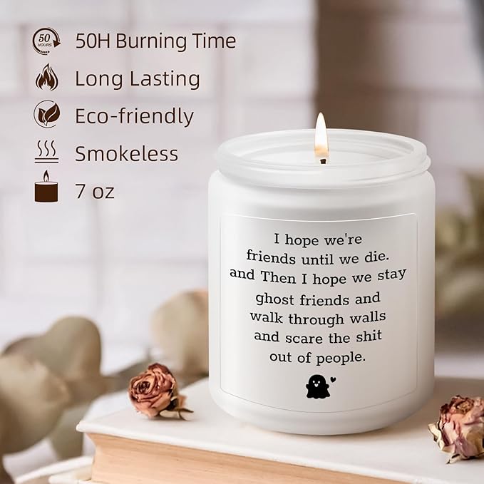 Friend Gifts, Friendship Gifts for Women, Funny Birthday Gift for Friends Christmas Halloween Bestie Gift for Women - Lavender Scented Candle