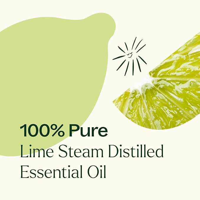 Plant Therapy Lime Steam Distilled Essential Oil 10 mL (1/3 oz) 100% Pure, Undiluted, Fresh Scent, Mood Boosting, Immune Support