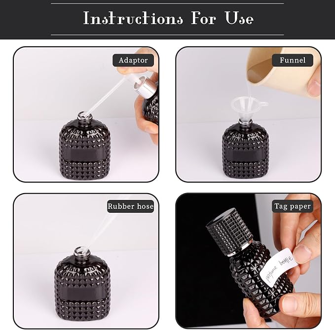 2 Pack Refillable Spray Perfume Bottles, 30ML Thick Glass Empty Perfume Bottles, Perfume Atomizer Travel Cologne Sprayer Bottles