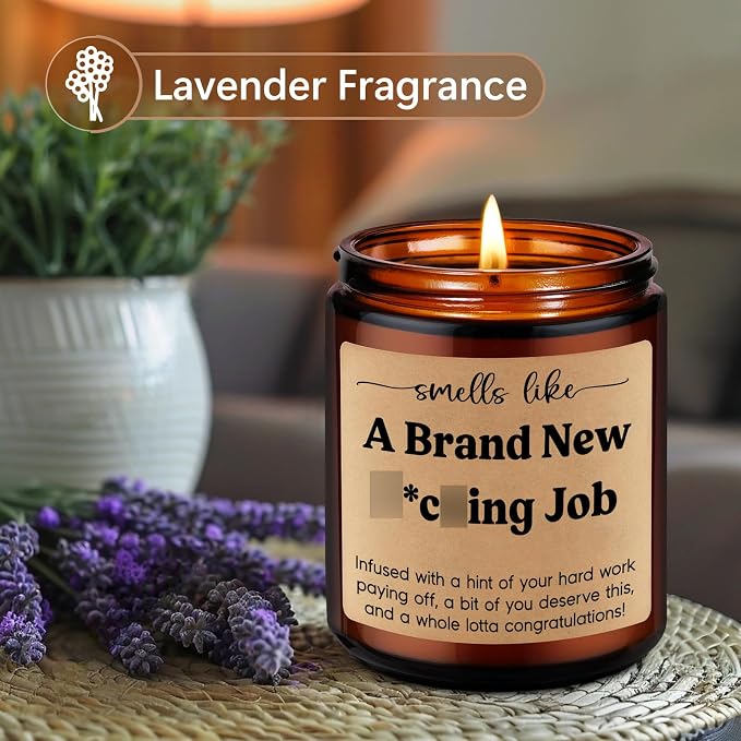 LEADO Scented Candle, New Job Gifts for Women, Men - Congratulations Gifts, Leaving Work, Promotion Present for Women, Friend, Boss - Congrats on New Job, Funny Presents for Coworker Leaving