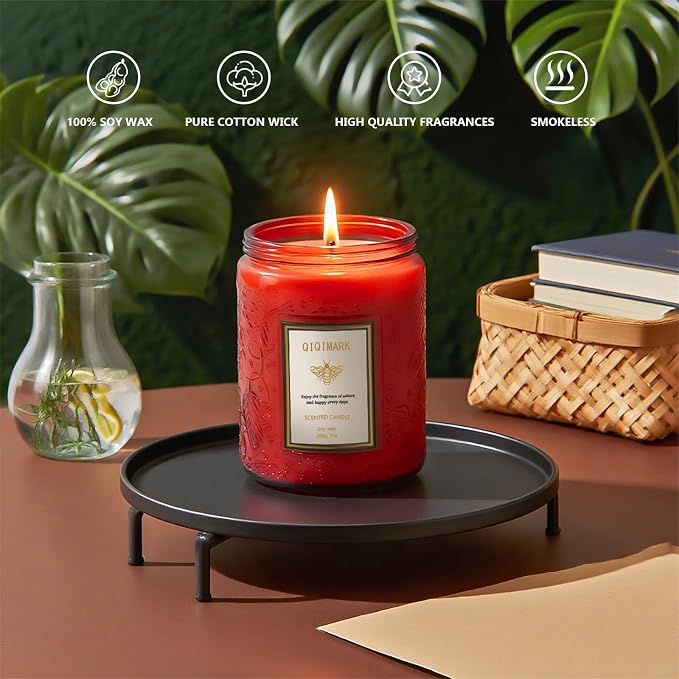 Scented Candles Gift Set for Women, 6 Pack Soy Wax Aromatherapy Candles, Long Lasting Candles for Home, Compatible with Candle Warmer Lamps, Birthday Romantic Gifts, Red Candles
