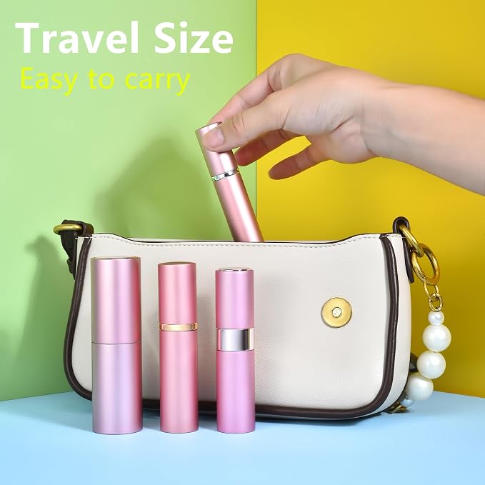 4 Pcs Mini Travel Perfume Bottle, 6/8/10/20ml Refillable Perfume Bottle Travel Size Cologne Sprayer for Men Women Fine Mist Perfume Atomizer Spray Bottle for Party Must