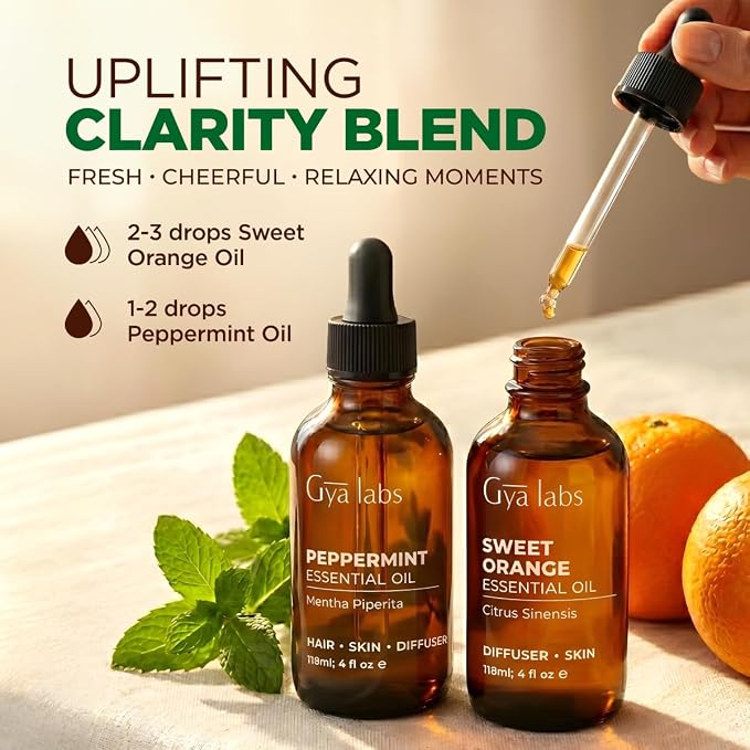 100% Pure Orange Essential Oil - 4 Fl Oz - Orange Oil for Hair, Skin, Diffuser, Aromatherapy & DIY Candle Making Scent