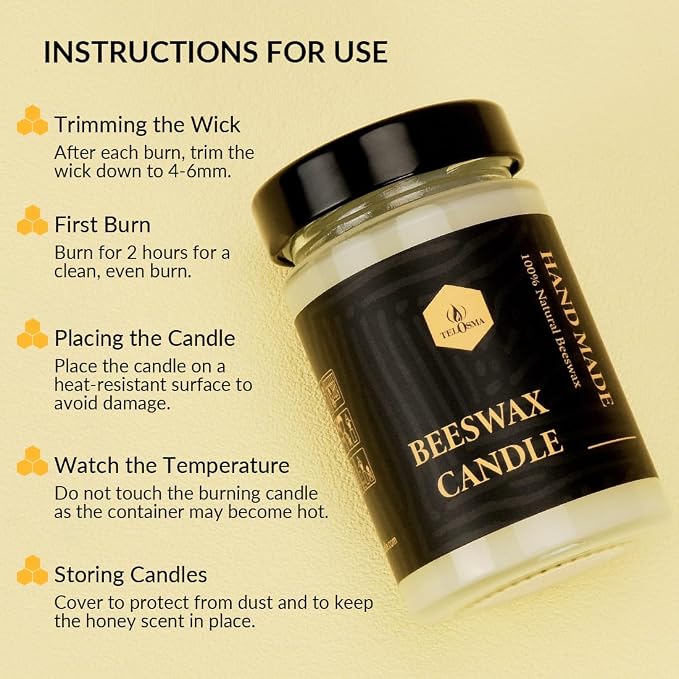 4 PCS Beeswax Jar Candles Emergency Candles Natural Beeswax Candles Unscented 1 Day Candle, Organic, Smokeless - Off White