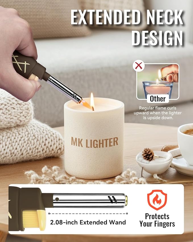 MK Lighter 10pcs. Outdoor Series Candle Lighters, Windproof Torch Flame, BBQ Grills, Camping Lighter, Outdoor Activities, Refillable Butane, Multipurpose Lighters (Assorted-10pc)