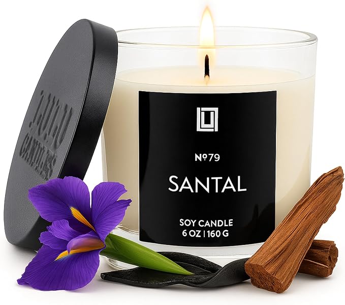 Lulu Candles | Santal | Smells Woodsy & Elegant | Luxury Scented Soy Jar Candle | Hand Poured in The USA | Highly Scented Long Lasting (6 Oz.)